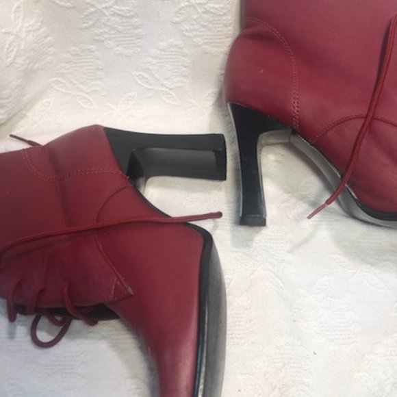 Burgundy Ankel Boots by Navida O Nadia - Picture 3 of 8